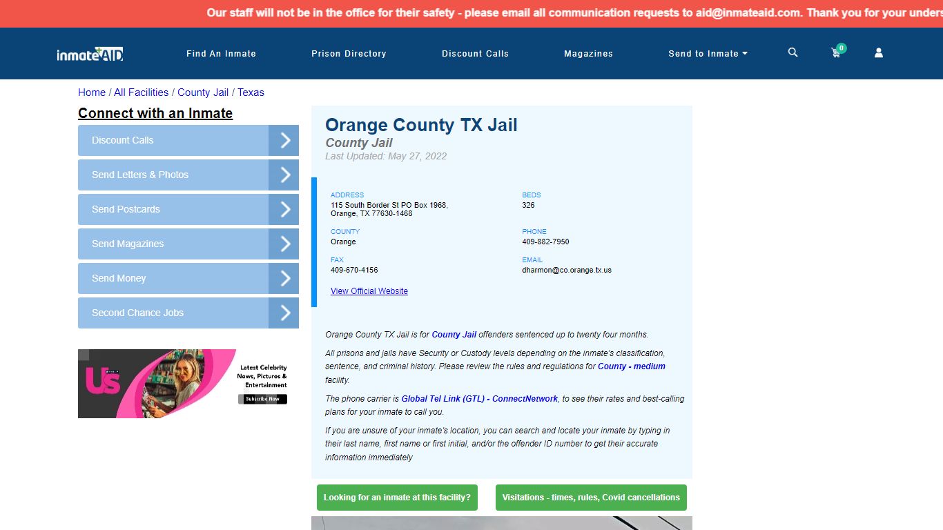 Orange County TX Jail - Inmate Locator - Orange, TX